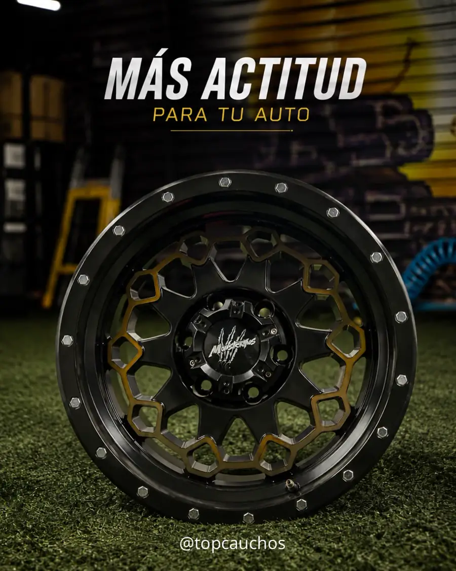 Rin negro con detalles dorados